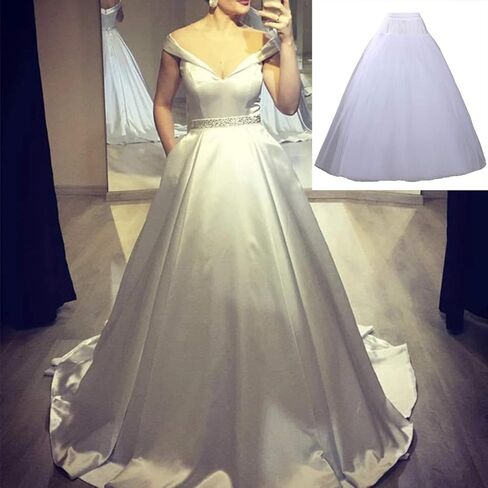 Lanbaodress المرأة 6 طبقات تول ألف خط طول الأرض بدون غطاء ثوب نسائي زلات اكسسوارات الزفاف in Kuwait