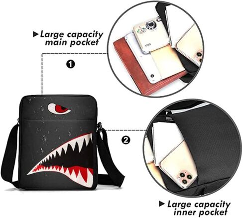 حقيبة كتف للرجال، حقيبة ظهر صغيرة للهاتف المحمول، حقيبة ماسنجر للرجال، حقائب كروس، اسود, أسود in Kuwait