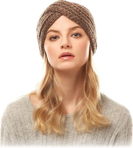 Me Plus Women's Winter Knitted Headband Ear Warmer Head Wrap (Flower/Twisted/Checkered) in Kuwait