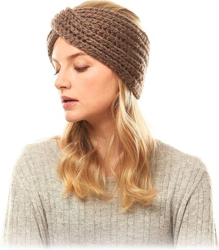 Me Plus Women's Winter Knitted Headband Ear Warmer Head Wrap (Flower/Twisted/Checkered) in Kuwait