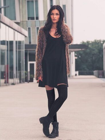 SATINIOR 3 Pairs Thigh High Socks Over Knee Socks Cotton Thigh High Knit Boot Stockings in Saudi Arabia