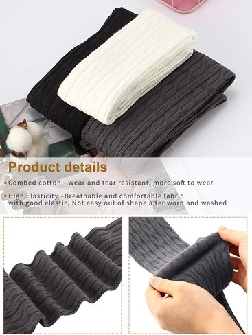 SATINIOR 3 Pairs Thigh High Socks Over Knee Socks Cotton Thigh High Knit Boot Stockings in Saudi Arabia