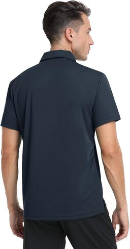 قمصان بولو Hiverlay للرجال بياقة بسحاب وأكمام طويلة وقصيرة قميص جولف كاجوال سريع الجفاف للتنس T Pique UPF 50+ in Kuwait