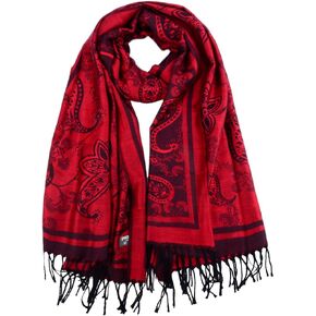 Women's Pashmina Shawl and Wrap Two Tone Ethnic Paisley Pattern Scarf 70.8'X27.5' in Saudi Arabia