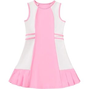 ODASDO Girls Tennis Golf Outfit Sleeveless Dress Tank Top with Pocket Shorts Skorts Set Sportswear Workout Athletic Clothes