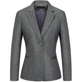 MODFUL Women's Formal Business Blazer One Button Long Sleeve Suit Jacket for Lady with Notch Lapel Work Office