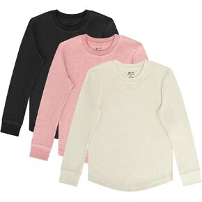 Brix Girls' Long Sleeve Thermal - Waffle Shirts 3 Pk Fashion Girls Tees. in Kuwait