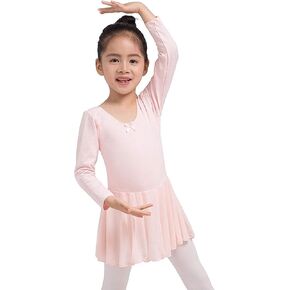 Dancina Girls Skirted Leotard Ballet Dance Dress Long Sleeve Cotton Front Lined in Saudi Arabia