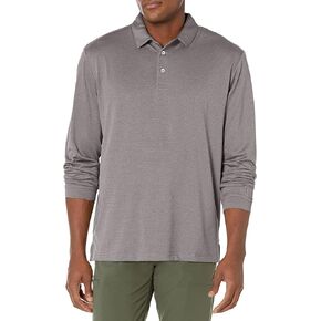 PGA TOUR Men's Long Sleeve Micro Birdseye Polo Shirt