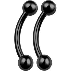 bodyjewellery 2pcs 16g Curved Barbell Titanium Rook Ring Conch Lip Stud Helix Tragus Cartilage Eyebrow B2MCB2 - Pick color