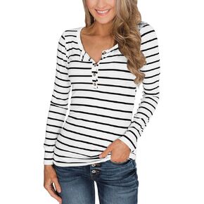 Spadehill Women's Long Sleeve Button Henley Shirt