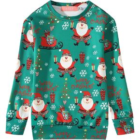 SSLR Big Girls' Xmas Crewneck Pullover Funny Ugly Christmas Sweatshirt