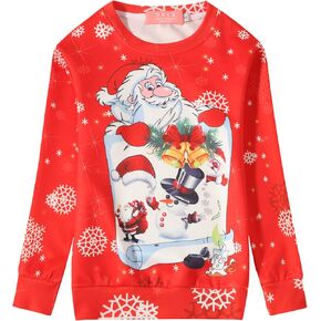 SSLR Big Girls' Xmas Crewneck Pullover Funny Ugly Christmas Sweatshirt in Kuwait