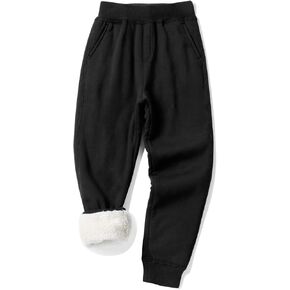 KEREDA Boys Girls Sherpa Lined Sweatpants Unisex Winter Warm Jogger Pants 4-13Y