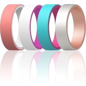 ThunderFit Silicone Wedding Rings Men & Women, Reversible - 6mm Width 2mm Thick