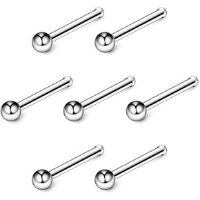 JewelrieShop 40 قطعة ترصيع حلقة الأنف الفولاذ المقاوم للصدأ الأنف هوب ثقب المجوهرات ترصيع العظام للنساء الرجال هيبوالرجينيك 22 جرام in Kuwait