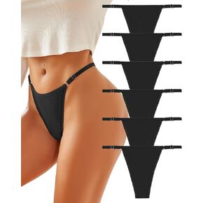 FINETOO قابل للتعديل G سلسلة سيور للنساء ملابس داخلية قطنية منخفضة الارتفاع T-الظهر مثير Tangas الدانتيل تقليم تنفس 6 حزمة S-XL in Kuwait