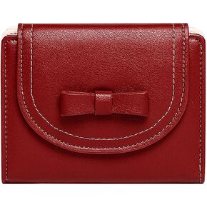Aovtero Bow Wallet for Women Small Coin Purse with Card Holder Ladies wallets PU Leather Zipper (Green)