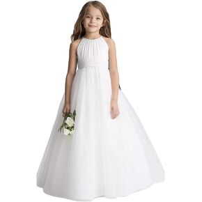 Abaowedding Flower Girls Tulle Chiffon Dresses Kids Wedding Party Pageant Ball Gowns