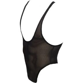 cloudmall Men's Sexy One Piece Leotard Sleeveless Lingerie Bodysuit Sheer Underwear Shorts