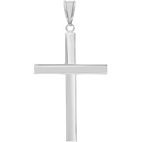 14k White Gold Simple Religious Cross Pendant in Kuwait