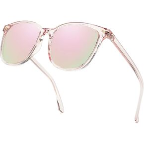 Myiaur Polarized Sunglasses for Women, Square Mirrored Trendy Shades with UV Protection Reduce Glare Sun Glasses