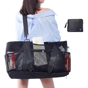 Uhawi Large Beach Bag XXL–eco-mateiral+Functional + Foldable Beach Bag