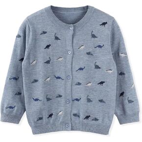 Connectyle Girls' Crewneck Cardigans Sweater Cotton Long Sleeve Button Knit Top