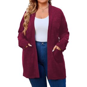 سترة نسائية من QUALFORT بمقاس كبير وأكمام طويلة مع جيوب in Kuwait