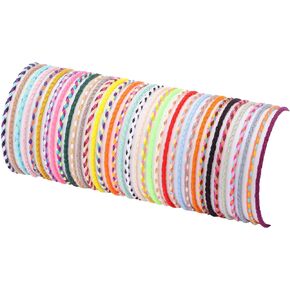 Svovin 36 Pcs Handmade Braided Friendship Bracelet for Men Women Muticolor Adjustable Wrap Rope String Wrist Cord Bohemian Bracelet Jewelry Unisex Gifts-Party Favors in Saudi Arabia