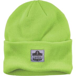 Ergodyne - 16806 Cuffed Rib Knit Beanie Hat, N-Ferno 6806, Lime, One Size