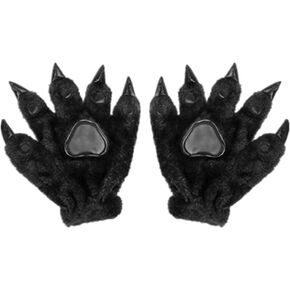 Faux Fur Animal Paw Gloves Werewolf Hairy Hands Halloween Costume Wolf Gloves Monster Bear Claw Gloves Party Props Gloves