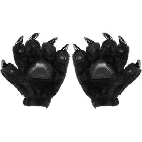 Faux Fur Animal Paw Gloves Werewolf Hairy Hands Halloween Costume Wolf Gloves Monster Bear Claw Gloves Party Props Gloves in Saudi Arabia