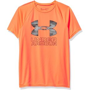 Under Armour Boys' Tech Hybrid Print Fill Logo T-Shirt , Beta (629)/Lichen Blue , Youth Large in Saudi Arabia