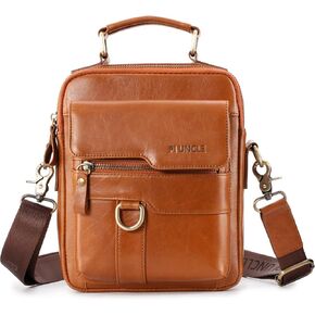 BAIGIO Men's Genuine Leather Shoulder Bag Messenger Briefcase CrossBody Handbag Satchel Travel bag in Saudi Arabia
