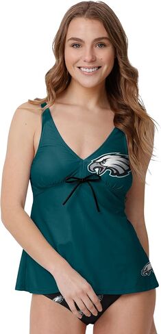 FOCO Women's NFL Team Logo Ladies Bathing Swim Wear Suit, Summertime Solid-Tankini Top, XX-Large in Saudi Arabia