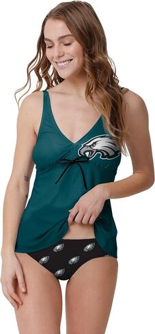 FOCO Women's NFL Team Logo Ladies Bathing Swim Wear Suit, Summertime Solid-Tankini Top, XX-Large in Saudi Arabia