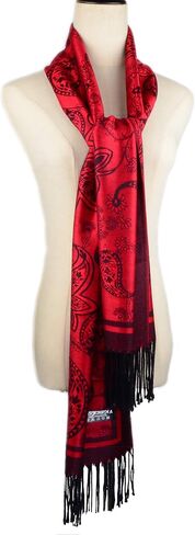 Women's Pashmina Shawl and Wrap Two Tone Ethnic Paisley Pattern Scarf 70.8'X27.5' in Kuwait