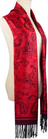 Women's Pashmina Shawl and Wrap Two Tone Ethnic Paisley Pattern Scarf 70.8'X27.5' in Kuwait
