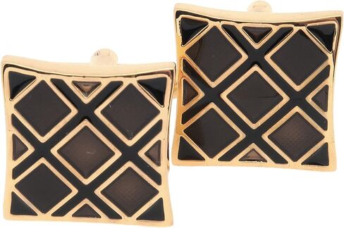 Jonwo Square Enamel Cufflinks for Men Gold Plated Square Patterns Men's Cuff Link Set for Wedding Shirt Party Business Birthday Anniversary Dress in Saudi Arabia