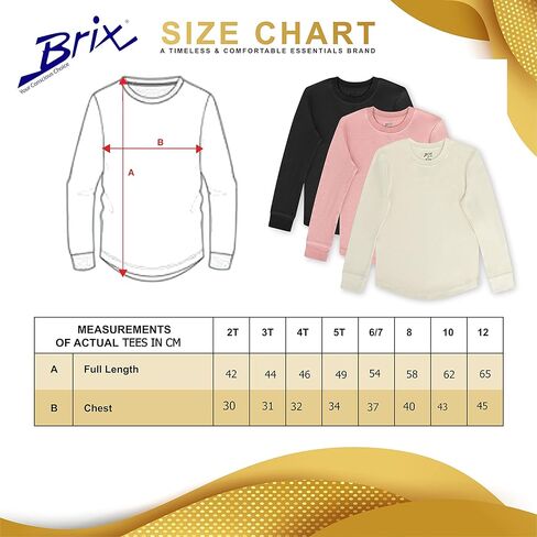 Brix Girls' Long Sleeve Thermal - Waffle Shirts 3 Pk Fashion Girls Tees. in Kuwait