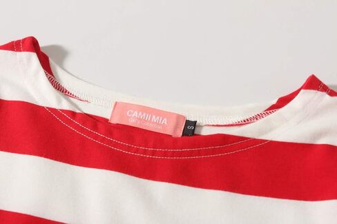 تي شيرت Camii Mia بأكمام طويلة للفتيات الكبيرات مخطط برقبة دائرية قطن خفيف الوزن كاجوال in Kuwait