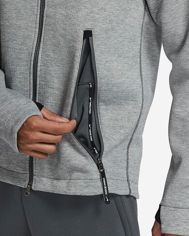 Nike Pro Men’s Therma Fleece Sphere Max Jacket, Grey, LARGE in Saudi Arabia