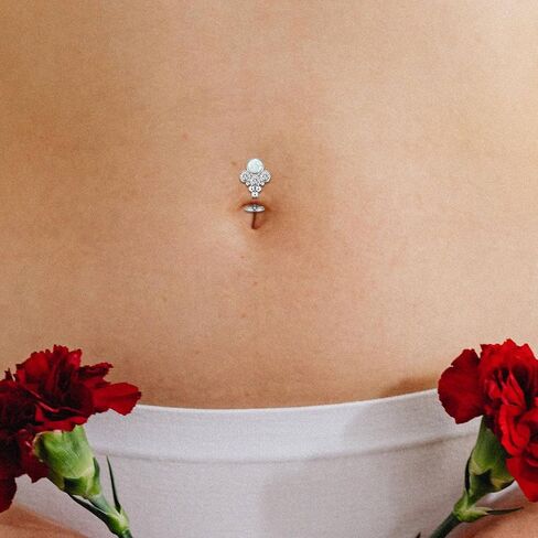 جاجابودي حلقات سرة البطن من التيتانيوم G23 للنساء بتصميم منحني 14 غرام، حلقات ثقب البطن 10 ملم، مجوهرات ثقب البطن in Kuwait