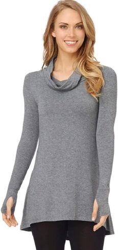 Cuddl Duds Women's Softwear with Stretch Long Sleeve Cowl Tunic in Saudi Arabia