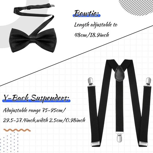 1920s Mens Costume Accessories Gatsby Set with Hat, Bow Tie, Pocket Watch, Suspender, Armband Garters, Tie Clips, Crutch in Saudi Arabia