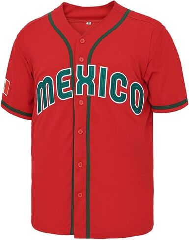 قميص جيرسيه المكسيكي #56#1 للرجال بأكمام قصيرة وأزرار سفلية هيب هوب هيب هوب in Kuwait