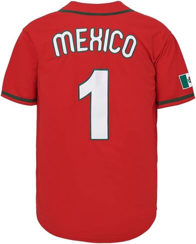 قميص جيرسيه المكسيكي #56#1 للرجال بأكمام قصيرة وأزرار سفلية هيب هوب هيب هوب in Kuwait