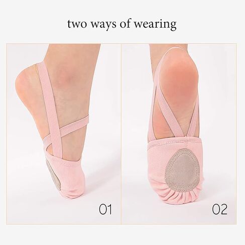 Dance Shoes Half Sole Ballet Canvas Pirouette Shoes for Women/Men and Girls/Boys in Kuwait