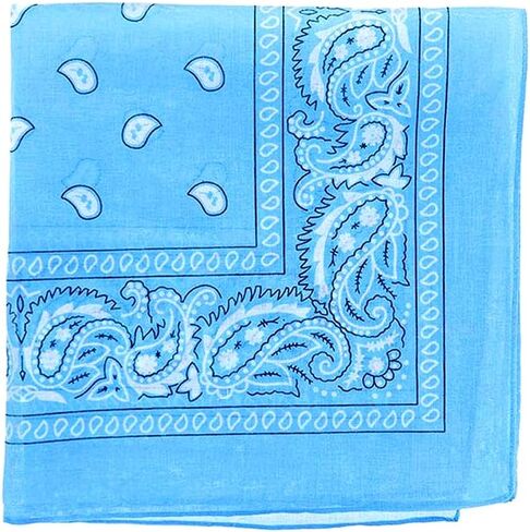 OCD Bargain Bandana, 100% Cotton Versatile Large Paisley Bandanas in Pack of 5 (Multi Color) (Sky Blue) in Saudi Arabia